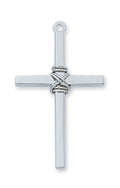 1 3/8" SS Rope Detail Cross Necklace