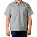 Ben Davis half zip short sleeve striped shirt in green