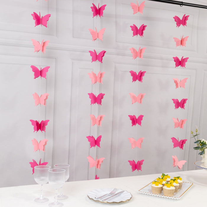 Colorful butterfly garland decoration for events and parties.