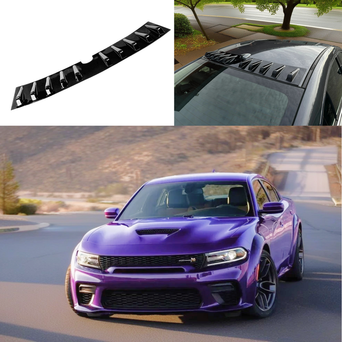 2012 Dodge Charger vortex generator roof spoiler in gloss black by SuperAutoUSA.