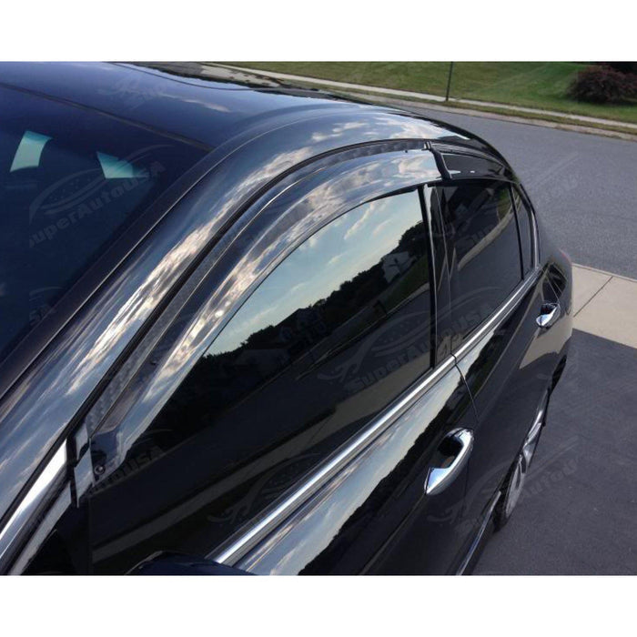 2015-2020 Acura TLX - Window Visor Rear Roof Spoiler Bundle - Carbon Print Trim