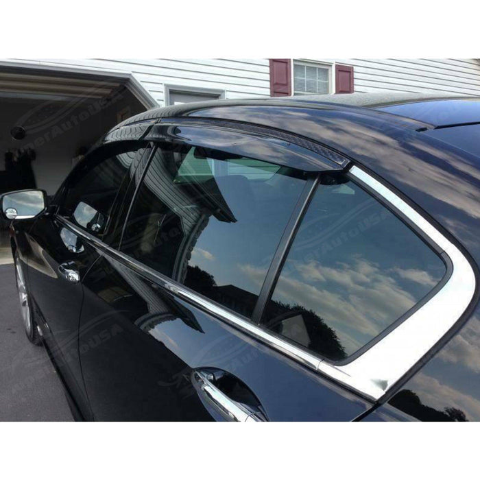 2015-2020 Acura TLX - Window Visor Rear Roof Spoiler Bundle - Carbon Print Trim