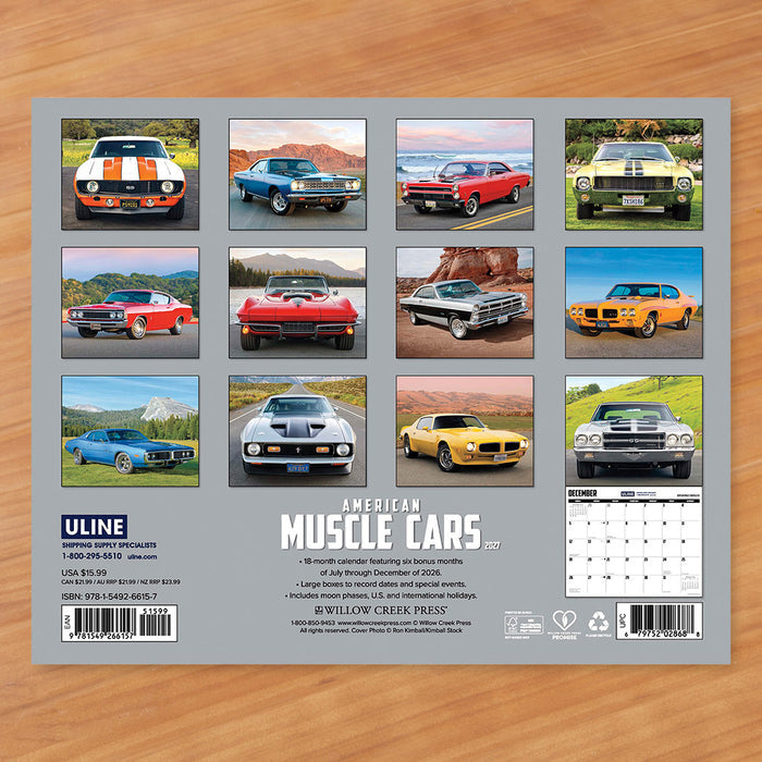 2027 Wall Calendar, American Muscle Cars