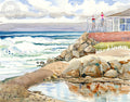 A New Coat, watercolor painting by Ed Kelly (American art). Original painting and fine art giclée reproduction by California Watercolor for wall decor.