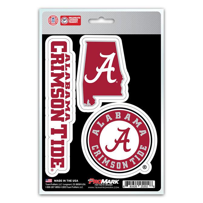 Alabama Crimson Tide Decal Die Cut Team 3 Pack - Team Fan Cave