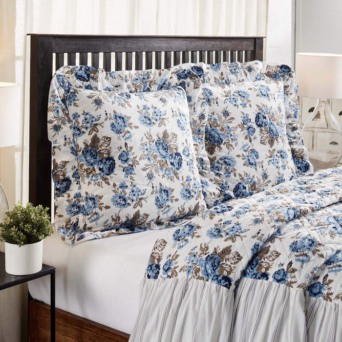 Annie Blue Floral Fabric Euro Sham 26x26 - The Village Country Store