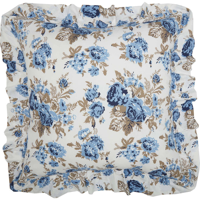 Annie Blue Floral Fabric Euro Sham 26x26 - The Village Country Store