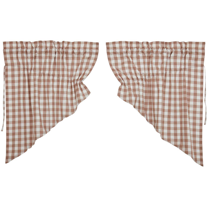 Annie Buffalo Portabella Check Prairie Swag Set of 2 36x36x18 - The Village Country Store