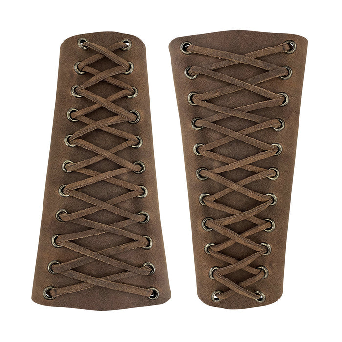 Valhalla Gear Archery Bracer - 2 pack showing two bracers designed for archers, crafted from full grain leather. Ideal as a hand protector for bow shooting practice, this outdoor sports armband is made with small batch production, hand cut, hand sewn, and fire branded artisan methods. Handmade in La Antigua Guatemala & Oaxaca Mexico, enhancing your archery experience.