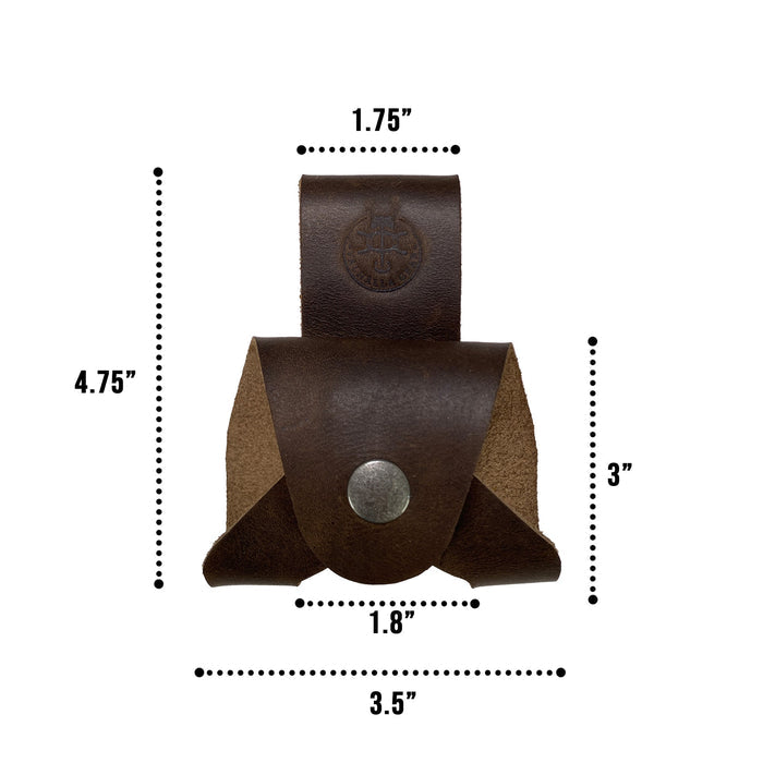 Axe Holster by Valhalla Gear, expertly crafted for the utmost functionality in axe carrying. This Axe Holster for Belt - Protector Case functions as a small axe blade safety sleeve, making it a vital camping accessory. Made of high-quality full grain leather, it stands strong as part of your lumberjack outdoor essentials, produced through small batch production, hand cut, and hand sewn artistry. Fire branded for uniqueness, this artisan product is handmade in La Antigua Guatemala & Oaxaca Mexico.
