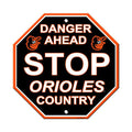 Baltimore Orioles Sign 12x12 Plastic Stop Style - Special Order - Team Fan Cave