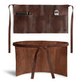 Hide & Drink Barista Leather Waist Apron featuring riveted pockets, designed as waitress and waiter accessories, crafted from full grain leather through small batch production. Handmade in La Antigua Guatemala & Oaxaca Mexico.