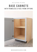 DIY base cabinet box building plans – printable PDF guide for frameless and face frame cabinets