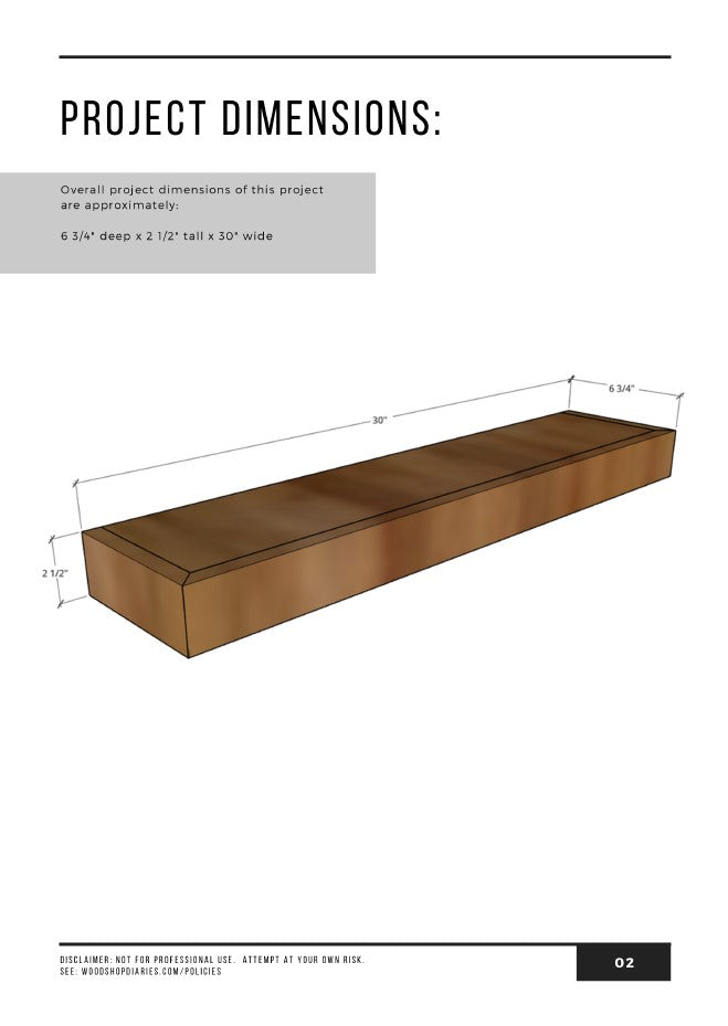 Basic Floating Shelf Plan