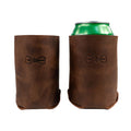 Showcasing the Hide & Groom Beer Can Sleeve (Set of 2), these rustic, collapsible, full grain leather sleeves are perfect accessories for weddings. Best Man Accessories that fit standard cans, handmade in La Antigua Guatemala & Oaxaca Mexico, they are hand cut, hand sewn, and fire branded for durability.