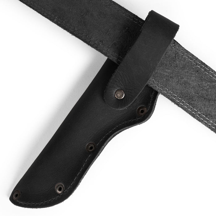 Stylish Belt Mora Knife Sheath by Hide & Drink, ideal for camping fans. This Thick Sheath for Mora Knife with Belt Loop is handmade from artisan-quality Full Grain Leather.