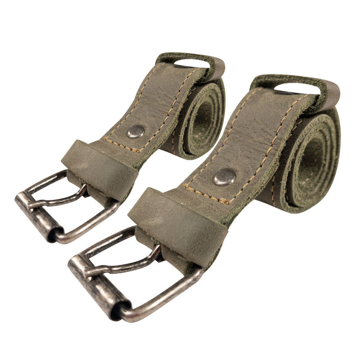 Bicycle Ankle Bands by Hide & Drink, featuring a practical setup of Rustic Bicycle Ankle Bands designed with a Brass Metal Buckle. These Adjustable Straps for Legs made of Full Grain Leather represent stylish Vintage Gifts for Cyclists crafted in La Antigua Guatemala.