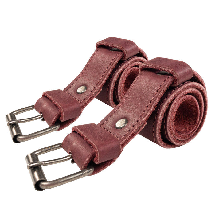 Bicycle Ankle Bands by Hide & Drink, featuring a set of Rustic Bicycle Ankle Bands with sturdy Brass Metal Buckles. These Adjustable Straps for Legs crafted from durable Full Grain Leather are perfect for Vintage Gifts for Cyclists, handmade in La Antigua Guatemala.