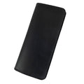 Sleek black bifold wallet for cellphone by Hide & Drink, showcasing its minimalist design. This modern Bifold Wallet for Cellphone is constructed from high-quality Full Grain Leather for long-lasting use. Appreciate the artisan craftsmanship through small batch production in La Antigua Guatemala & Oaxaca Mexico.