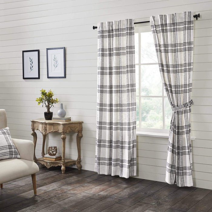 Black Plaid Panel Set of 2 84x40 - The Village Country Store