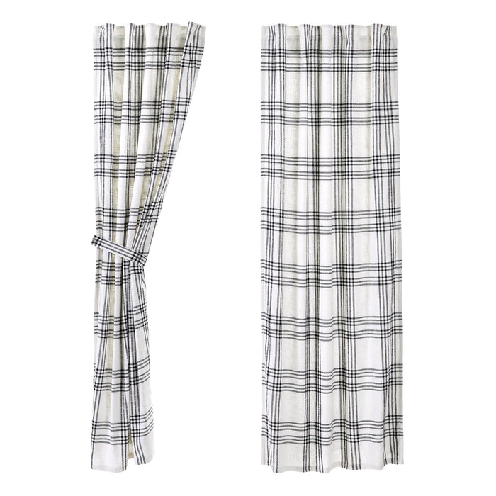 Black Plaid Panel Set of 2 84x40 - The Village Country Store