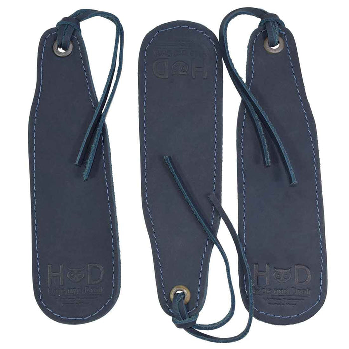 Hide & Drink Bookmark (3-Pack) featuring a stylish full grain leather design, perfect for avid readers and page turners. This artisan product represents small batch production from La Antigua Guatemala.