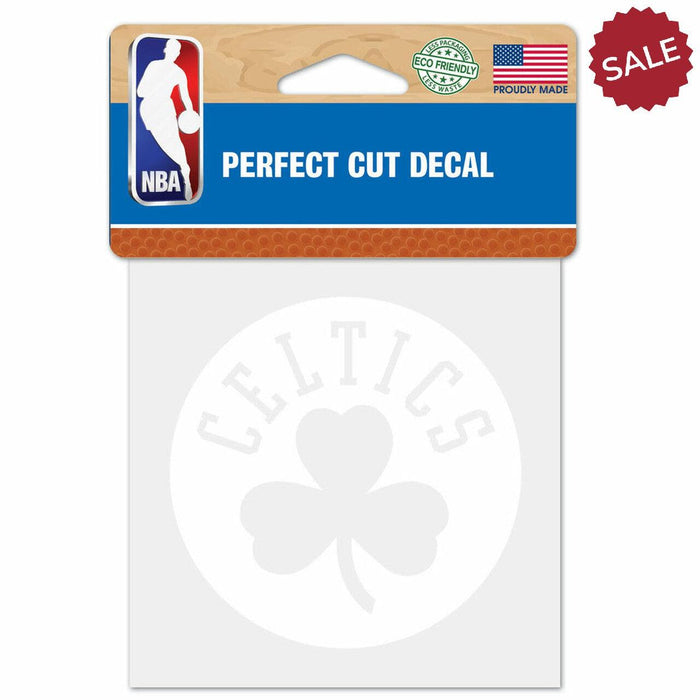 Boston Celtics Decal 4x4 Perfect Cut White
