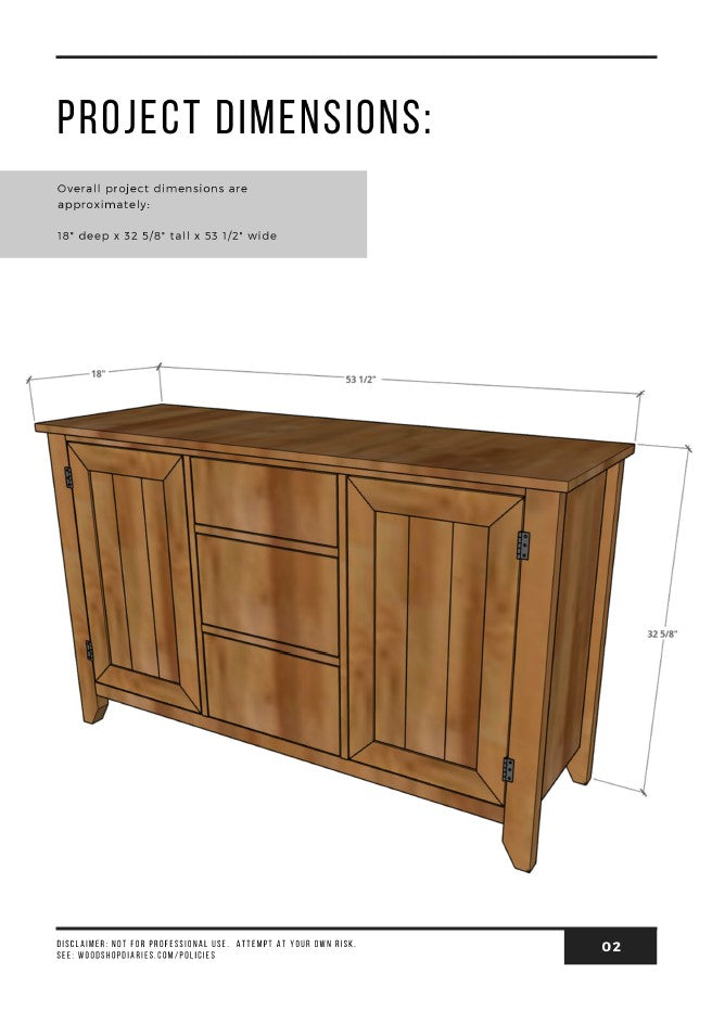 Buffet Table Building Plans
