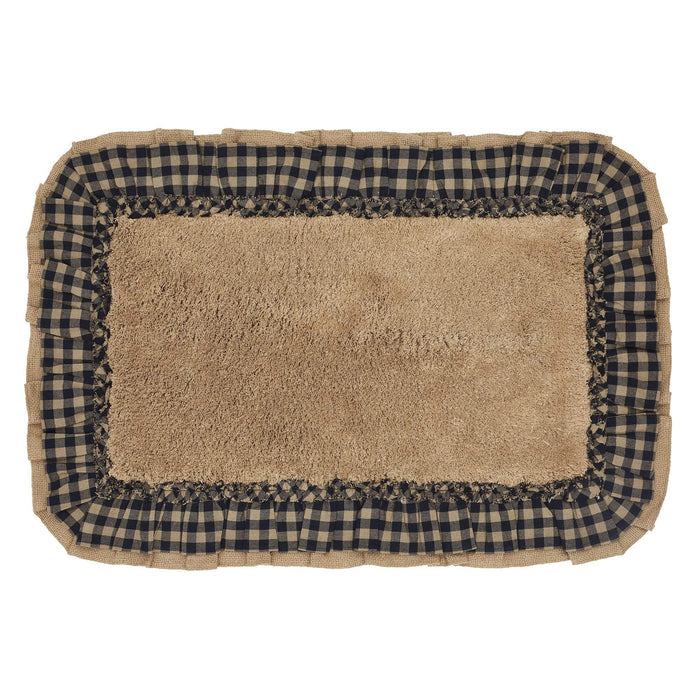 Burlap Natural w/ Black Check Bathmat 20x30 - The Village Country Store