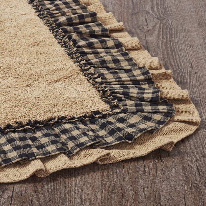 Burlap Natural w/ Black Check Bathmat 20x30 - The Village Country Store