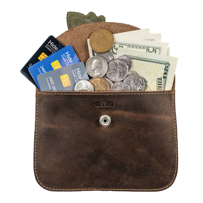 Card Wallet Leaves Design - Stockyard X 'The Leather Store'