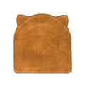 Back view of the Soft Leather Cat Mouse Pad from Hide & Drink, designed with a charming cat ear shape. Made of full grain leather, this artisan cat mouse pad highlights small batch production, hand cut and hand sewn details, fire branded quality, and is handmade in La Antigua Guatemala & Oaxaca Mexico.