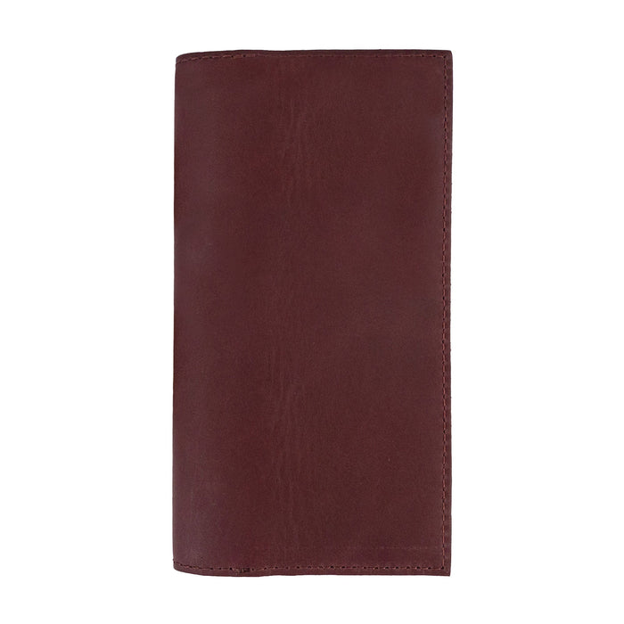 Checkbook Leather Cover by Hide & Drink designed in vibrant colors, functioning as a minimalist organizer for standard checkbooks. Crafted from full grain leather, this handmade piece reflects artisan quality and the art of small batch production in La Antigua Guatemala and Oaxaca Mexico.