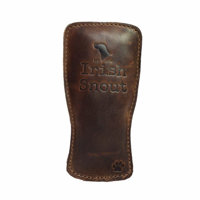 Chew Toy for Dogs Drinking Theme by Hide & Drink features the 'Irish Snout' chew toy, designed for durable playtime fun. This unique Dog Chew Toy for Dogs is made with artisan-crafted full grain leather and reflects the meticulous work of hand cut, hand sewn, and fire branded techniques used by artisans in La Antigua Guatemala & Oaxaca Mexico.