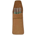 Hide & Drink Cigar Holder showcasing a slim leather design, ideal for three 50 ring cigars. This classic all-purpose holder is handcrafted from full grain leather, emphasizing small batch artisan production made in La Antigua Guatemala.