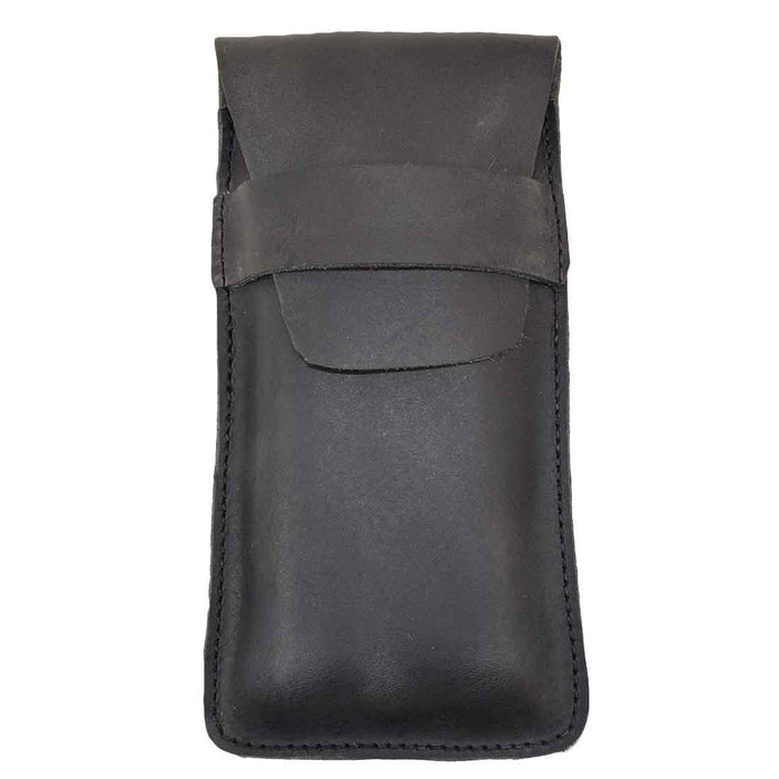 Hide & Drink Cigar Holder shown in a sleek design, perfect for three 50 ring cigars. This classic piece is crafted from full grain leather, showcasing artisan craftsmanship with a rustic touch, handmade in La Antigua Guatemala through small batch production.