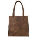 Heather's Classic Tote Bag showcasing elegant full grain leather in a vintage style purse design, perfect for travel and shopping. Features spacious interior, hand cut and sewn in La Antigua Guatemala, embodying artisan craftsmanship.