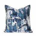 (CLEARANCE) Conti Ocean Blue & White Abstract Woven Texture Pillow Cover