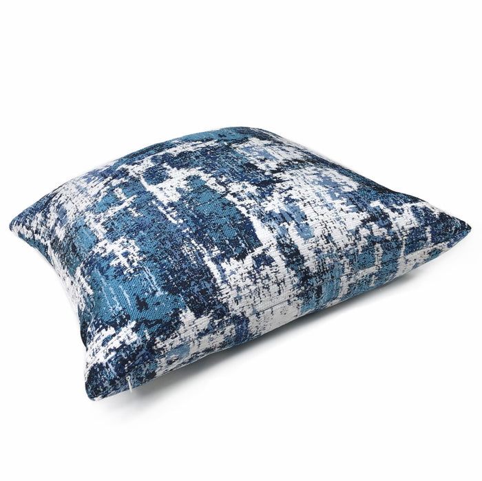 (CLEARANCE) Conti Ocean Blue & White Abstract Woven Texture Pillow Cover