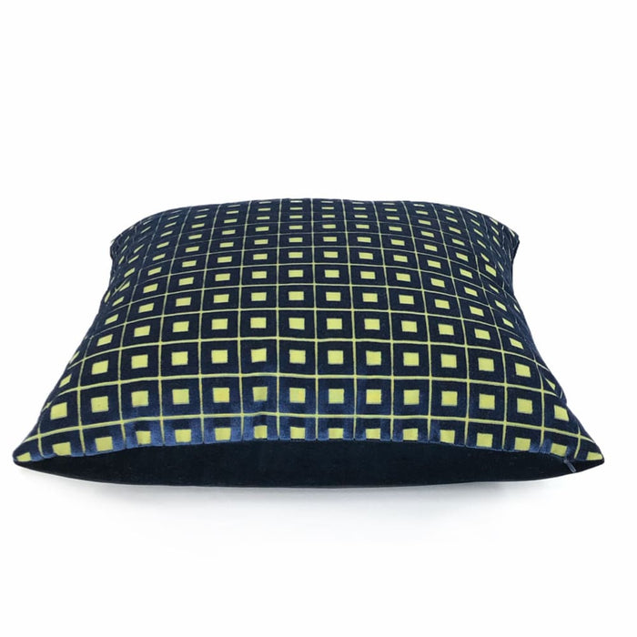 Cubit Marine Blue Box Belgian Velvet Pillow Cover - Aloriam