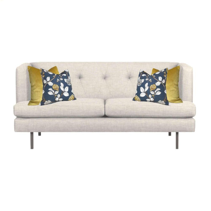 Dwell Studio Robert Allen Leda Peony Navy Blue Gray White Yellow Orange Pillow Cushion Cover Cushion Pillow Case Euro Sham 16x16 18x18 20x20 22x22 24x24 26x26 28x28 Lumbar Pillow 12x18 12x20 12x24 14x20 16x26 by Aloriam