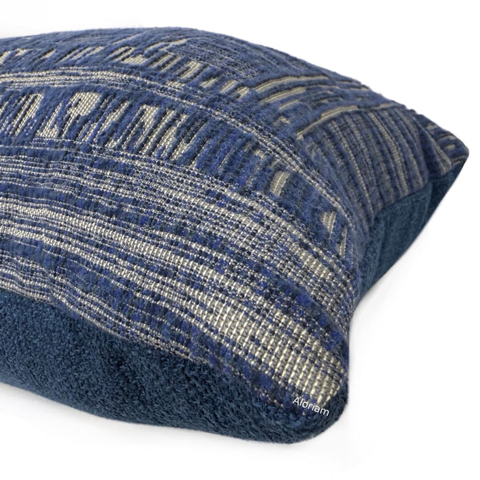(CLEARANCE) Joplin Cobalt Blue Abstract Texture Chenille Pillow Cover Fits 14x20 insert (13.5x19 cover) / Pattern on 1 side Aloriam