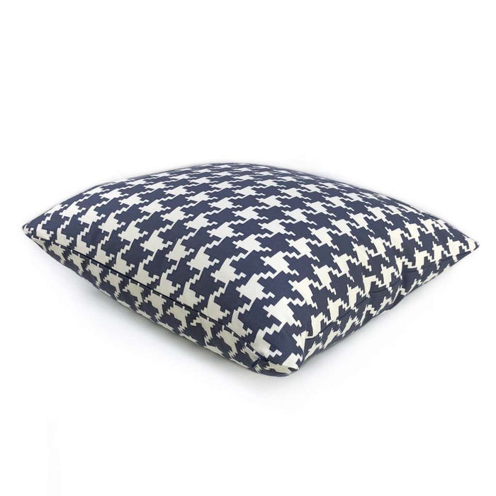 Navy Blue & White Houndstooth Pillow Cover Cushion Pillow Case Euro Sham 16x16 18x18 20x20 22x22 24x24 26x26 28x28 Lumbar Pillow 12x18 12x20 12x24 14x20 16x26 by Aloriam