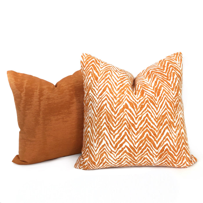 Tigra Orange White Animal Print Cushion 16x16 18x18 20x20 22x22 24x24 26x26 28x28
