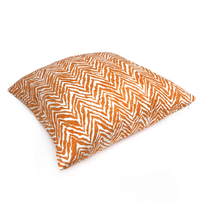 Tigra Orange White Animal Print Pillow Sham 16x16 18x18 20x20 22x22 24x24 26x26 28x28