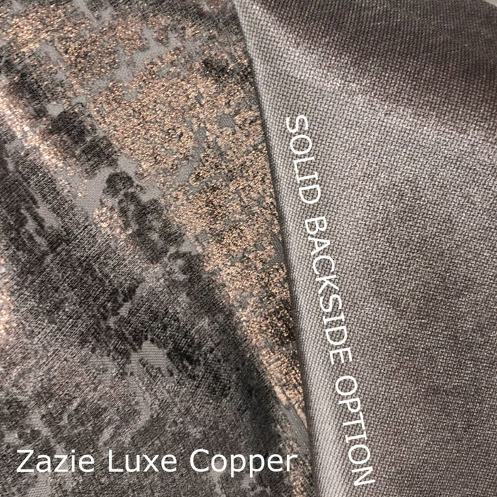 Zazie Luxe Metallic Copper & Gray Velvet Pillow Cover - Aloriam