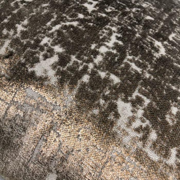 Robert Allen Zazie Luxe Metallic Copper & Gray Velvet Pillow Cover by Aloriam