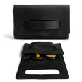 Elegant black Clutch Bag With Handle by Hide & Drink, ideal for women as a handbag or night bag. Made from durable Full Grain Leather, this artisan product features small batch production, handmade in La Antigua Guatemala & Oaxaca Mexico.