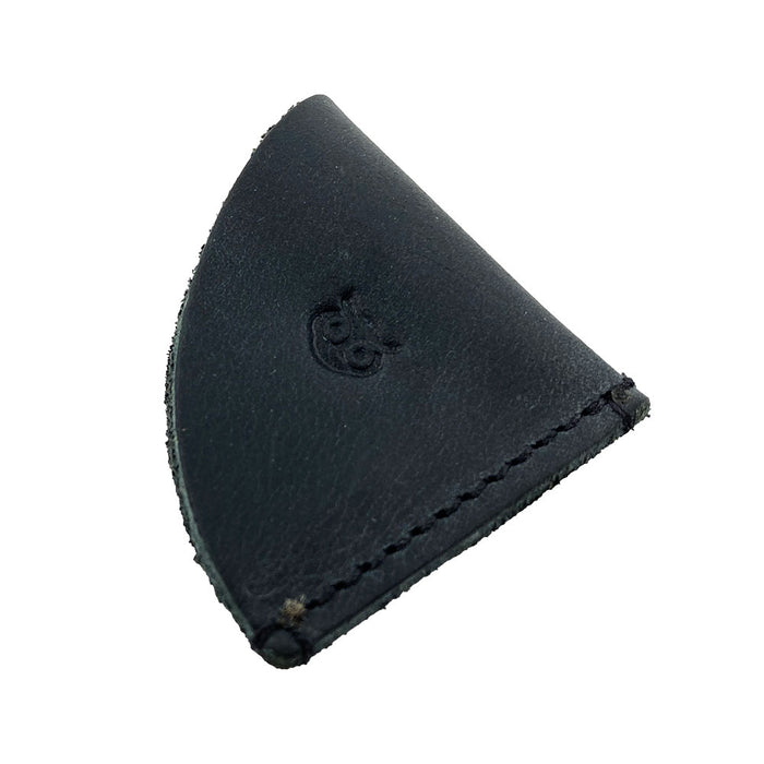 Chic black leather corner bookmark from Hide & Drink, included in the Corner Bookmark 3-Pack, designed for elegant book marking. Made from high-quality full grain leather, this artisan piece features hand cut and hand sewn details and reflects small batch production craftsmanship from La Antigua Guatemala & Oaxaca Mexico.