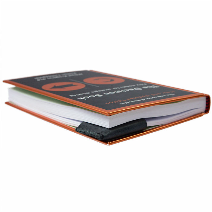 Distinguished leather corner bookmark from Hide & Drink, shown in the Corner Bookmark 3-Pack, prominently displayed on a book's edge. This full grain leather accessory combines functionality with design, perfect for any book lover, showcasing artisan craftsmanship in small batch production, hand cut, hand sewn, and fire branded from La Antigua Guatemala & Oaxaca Mexico.